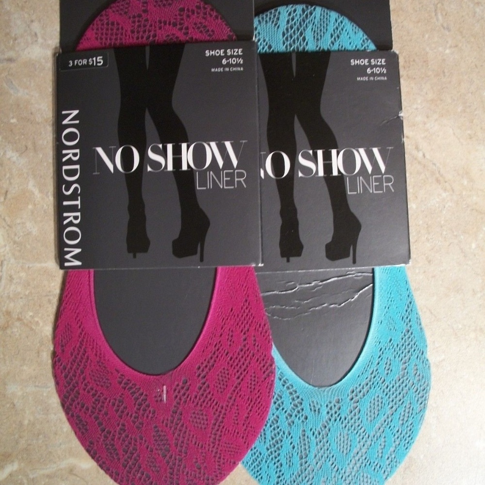 Nordstrom Pink Lace Bootie No Show Shoe Liner
